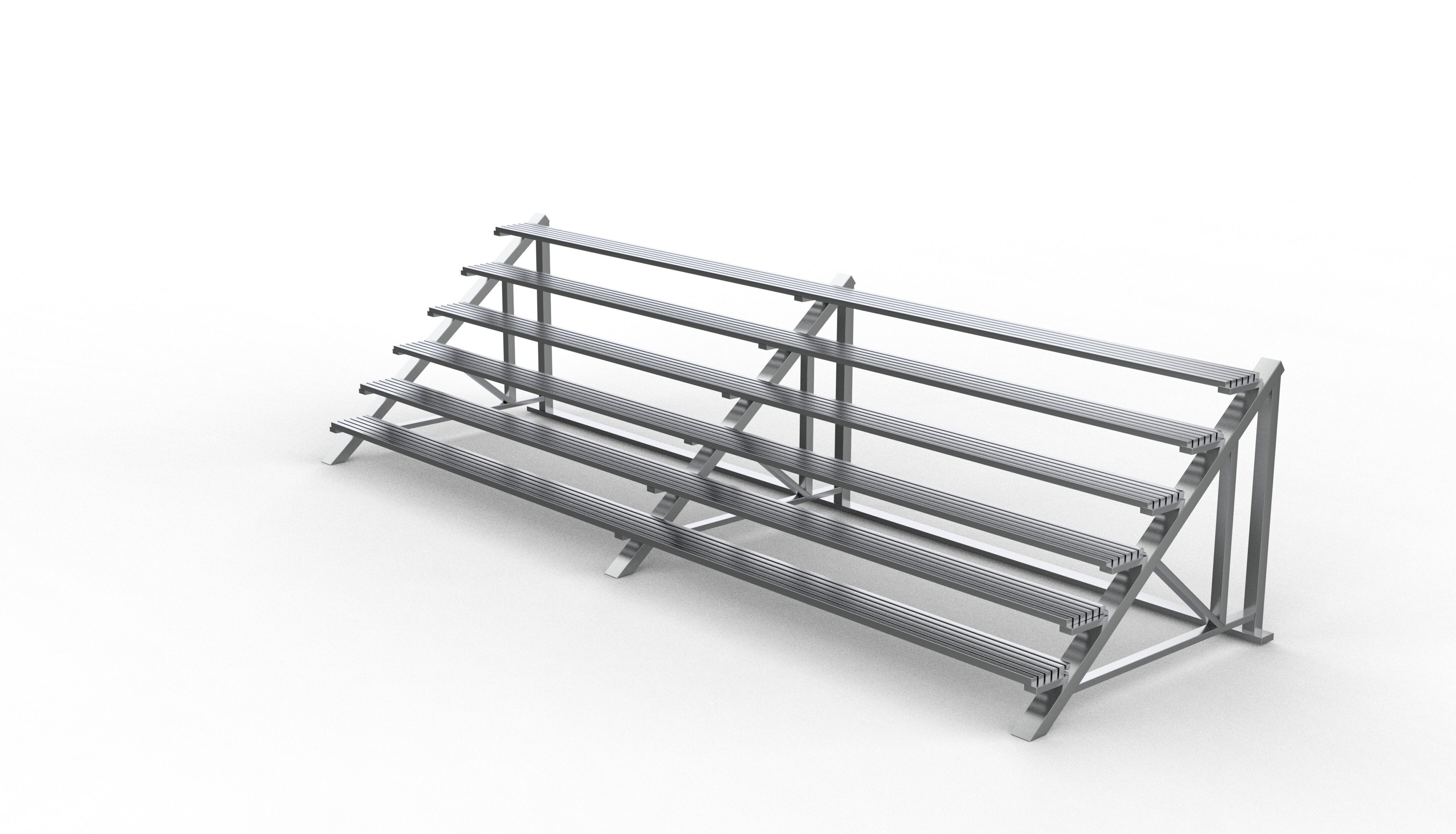 Gymnasium Bleachers 3D model_7