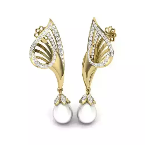 Printable 3D Jewelry design of Earrings with diamonds