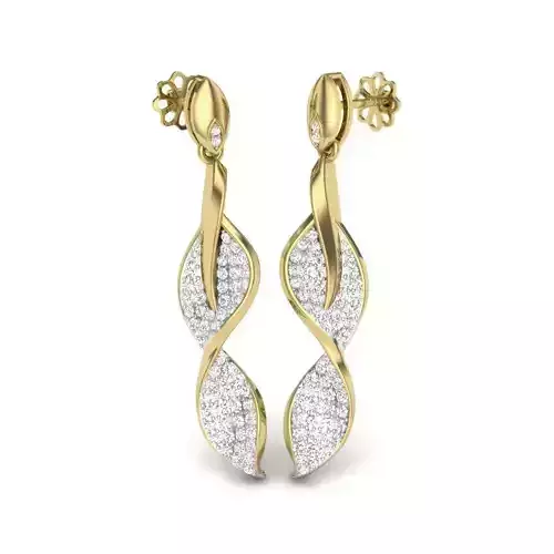 Printable 3D Jewelry design of Earrings with diamonds