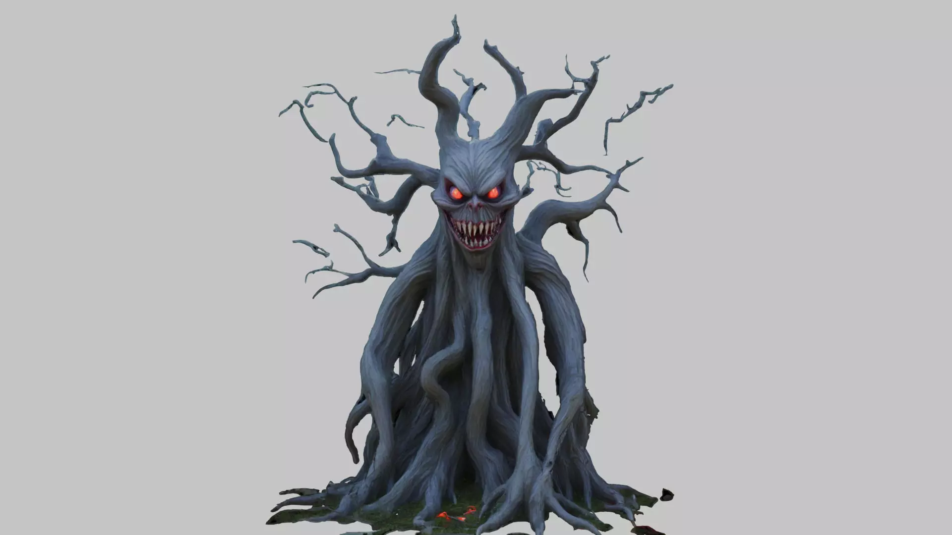 Haunted Tree with Skull 3D Model Low-poly 3D model_0