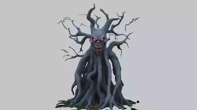 Haunted Tree with Skull 3D Model