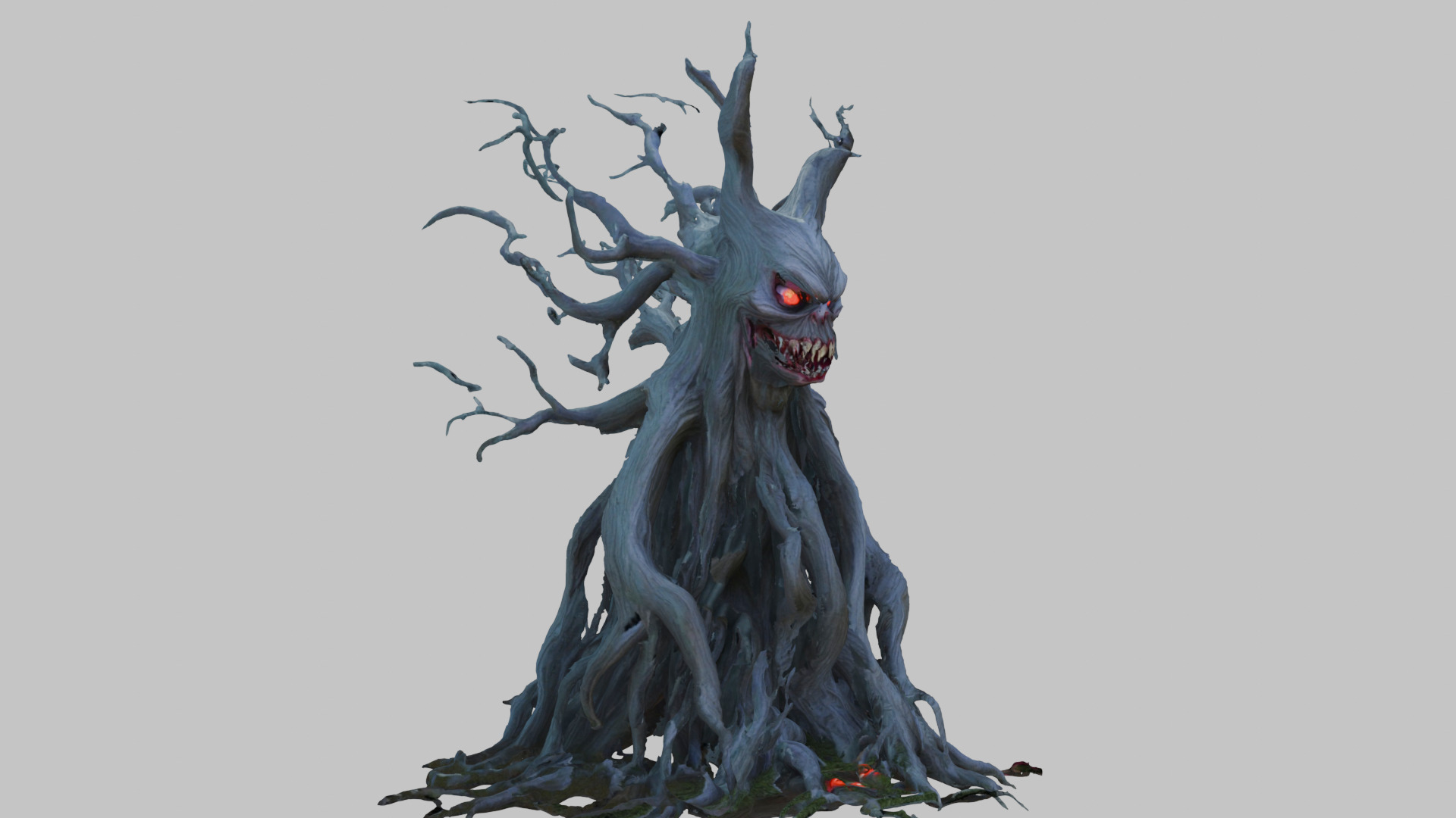 Haunted Tree with Skull 3D Model Low-poly 3D model_1