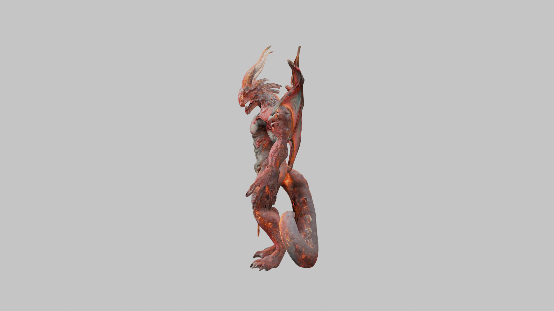 Red Dragon Wyvern 3D Model Low-poly 3D model_6
