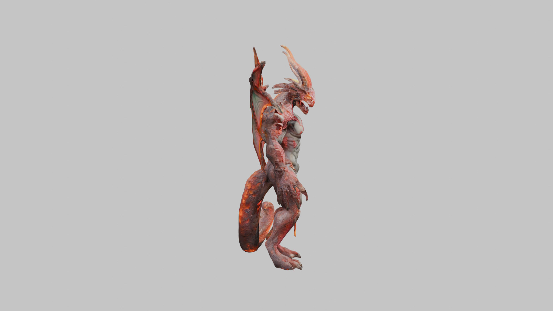 Red Dragon Wyvern 3D Model Low-poly 3D model_2