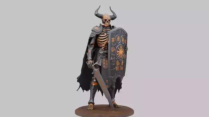 Low Poly Viking Warrior with Shield