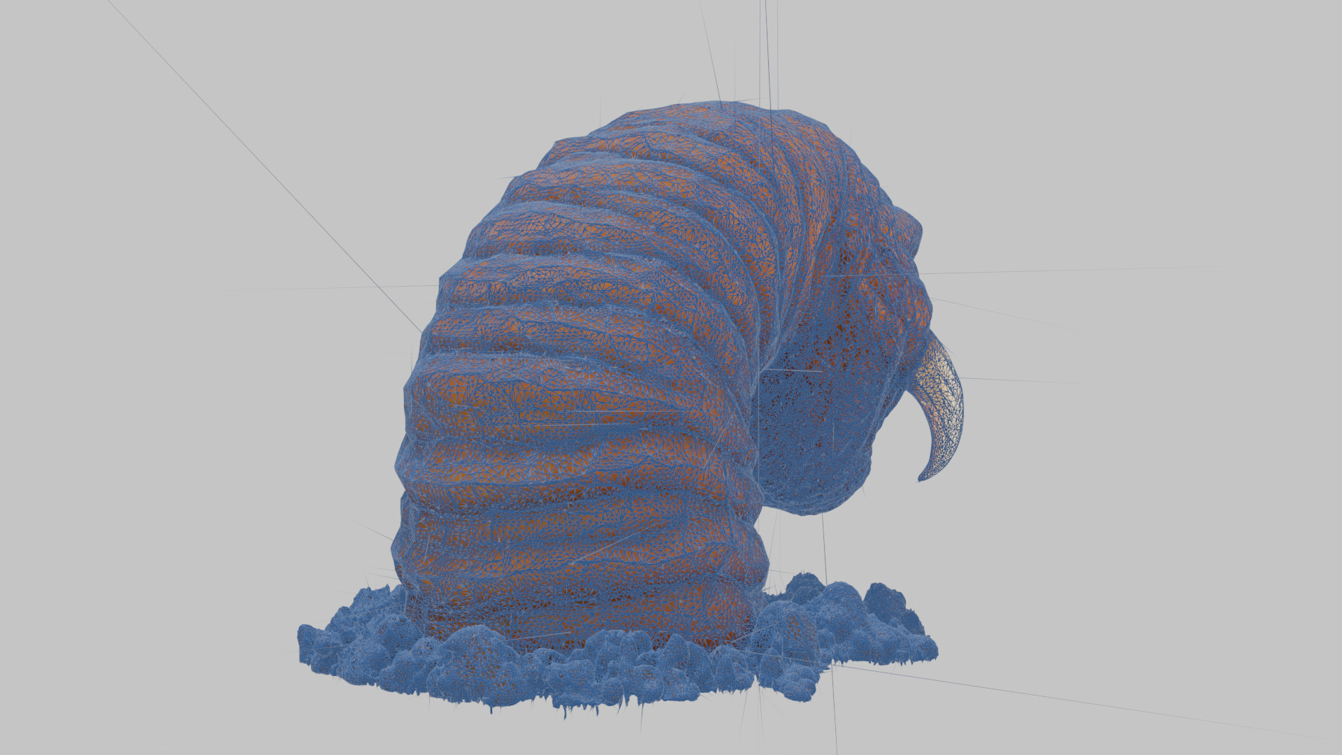 Tibia Hotworm Monster 3D Model Low-poly 3D model_12