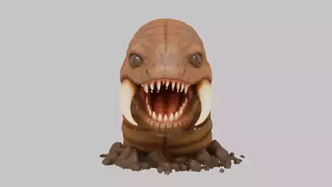 Tibia Hotworm Monster 3D Model