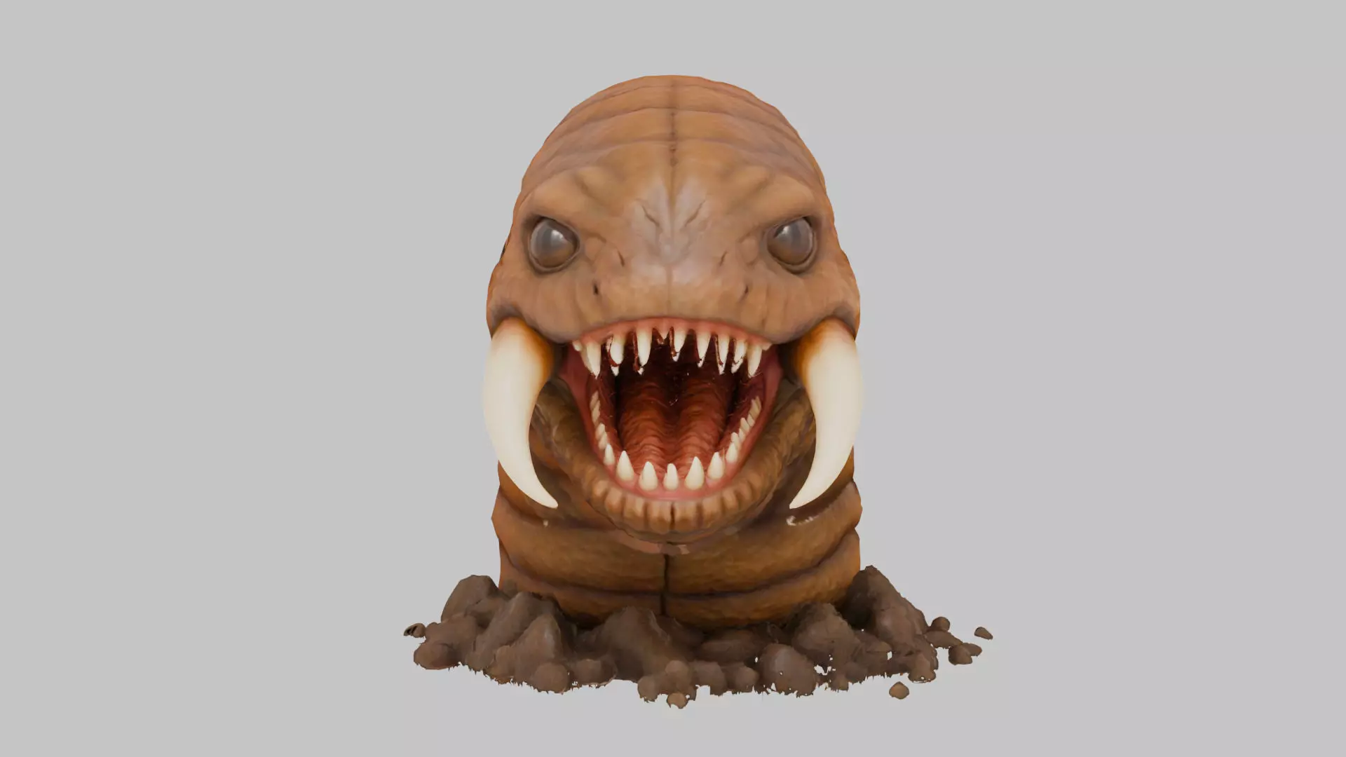 Tibia Hotworm Monster 3D Model Low-poly 3D model_0