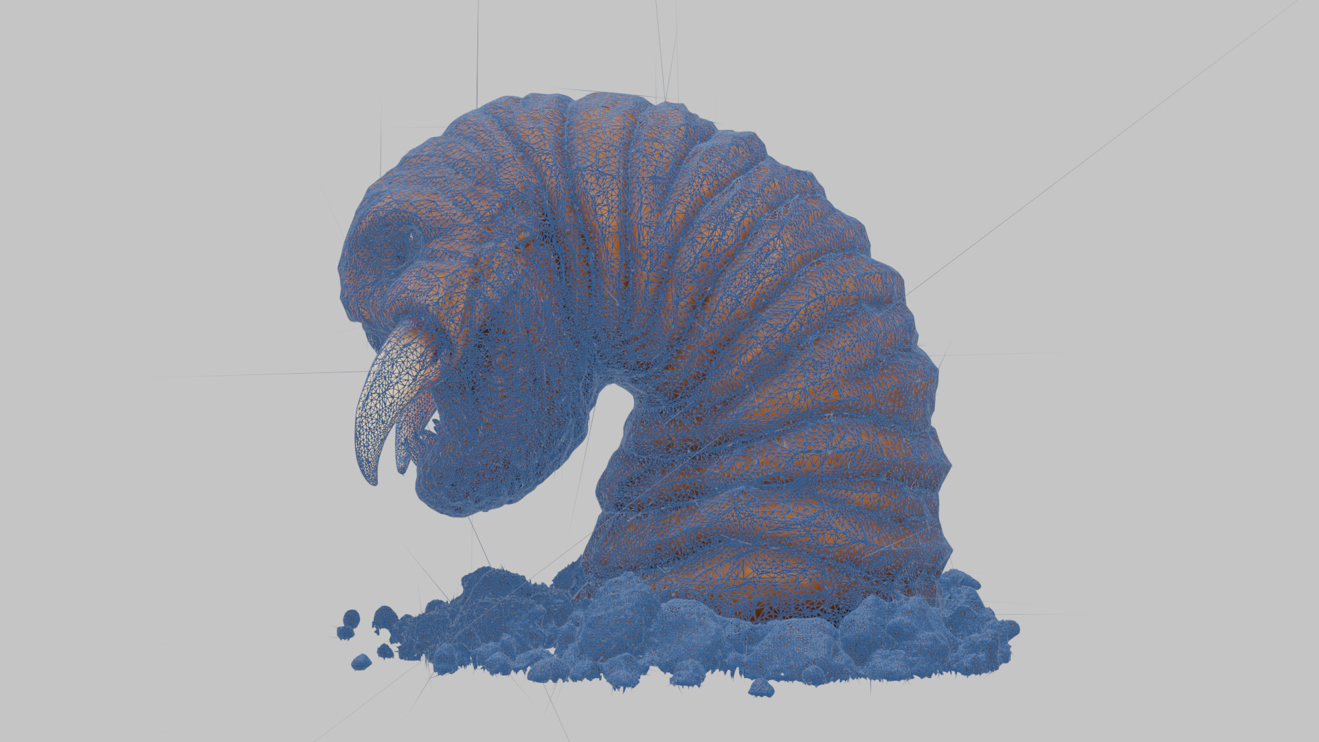 Tibia Hotworm Monster 3D Model Low-poly 3D model_15