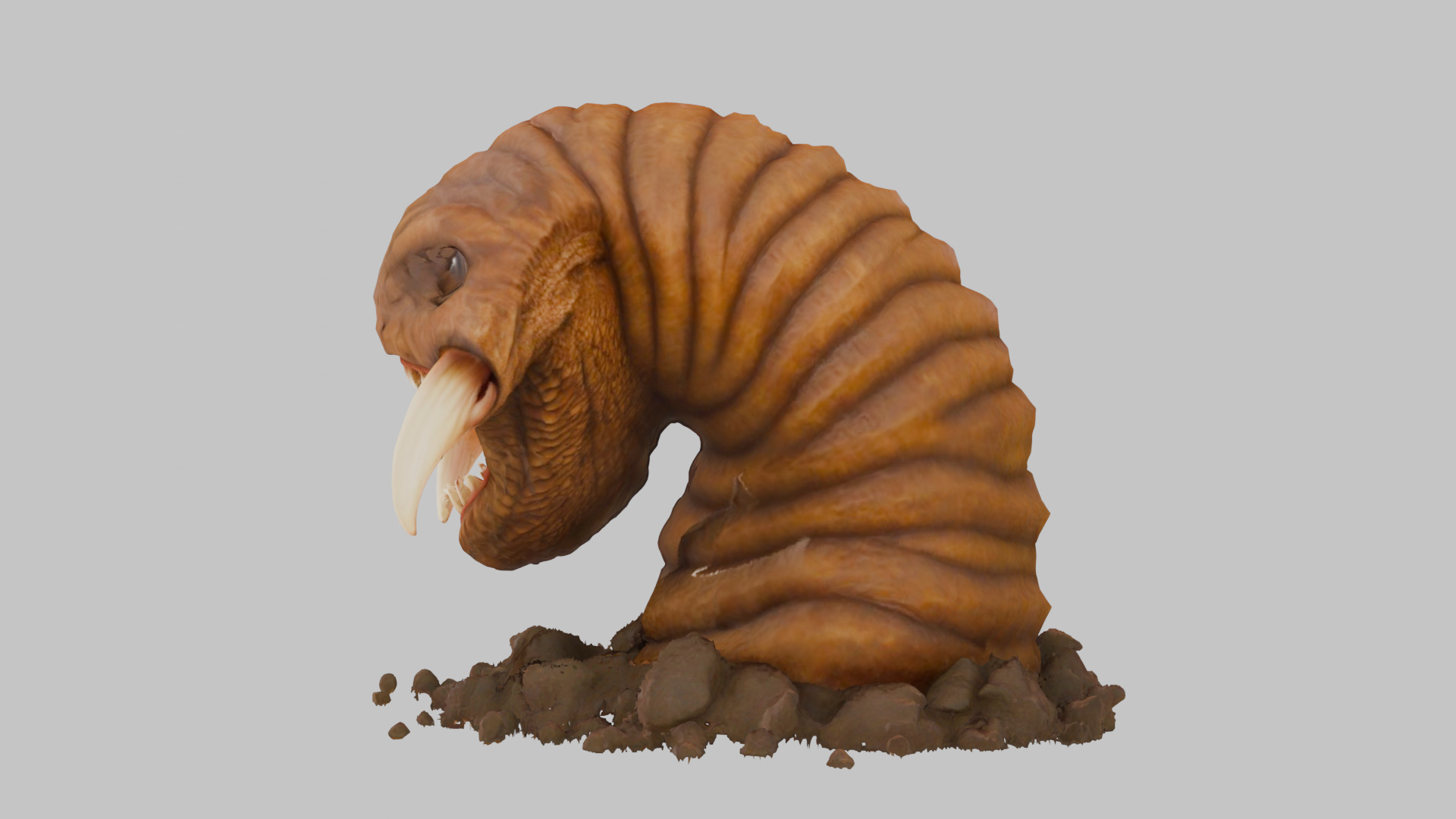Tibia Hotworm Monster 3D Model Low-poly 3D model_6