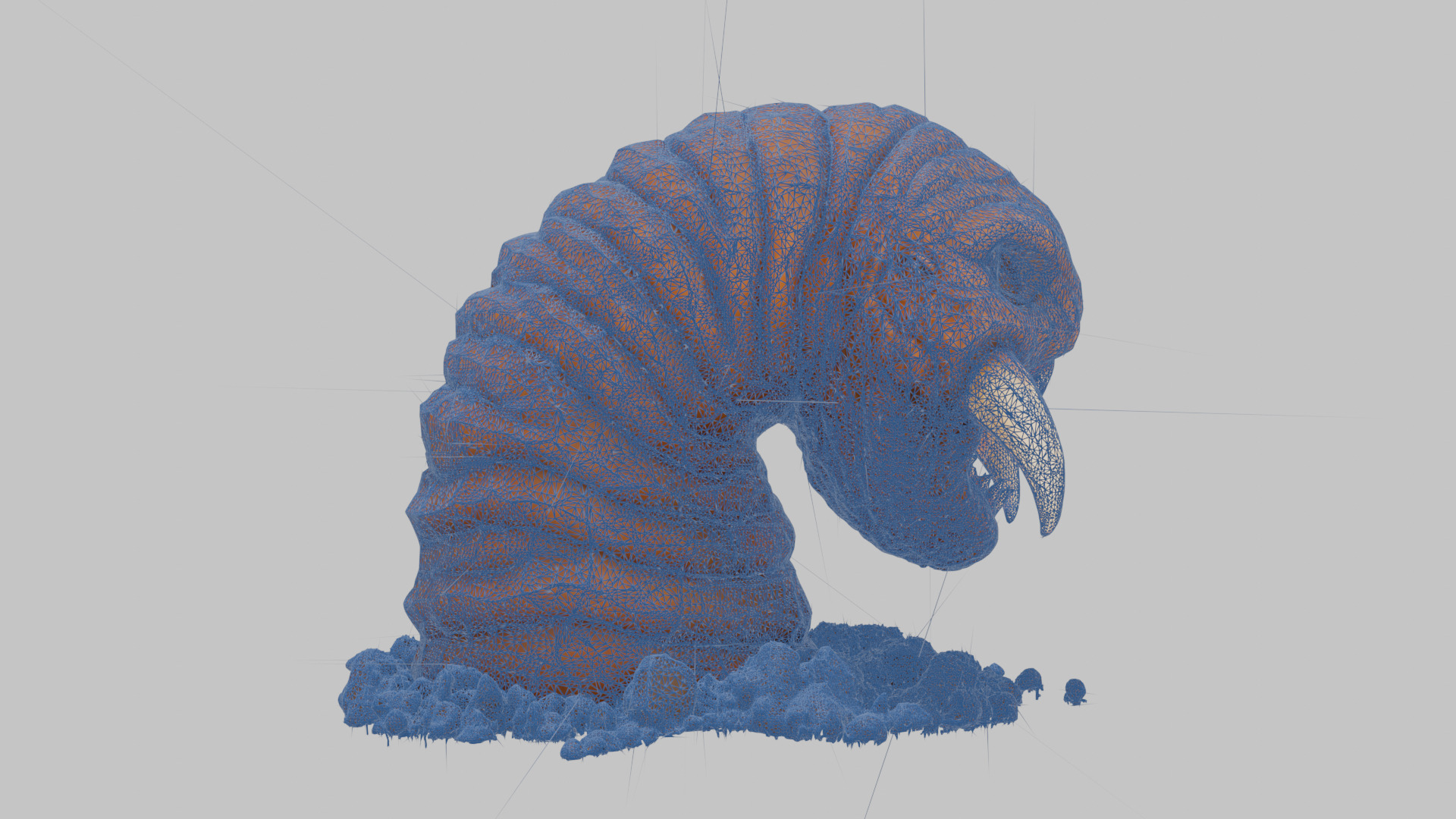 Tibia Hotworm Monster 3D Model Low-poly 3D model_11