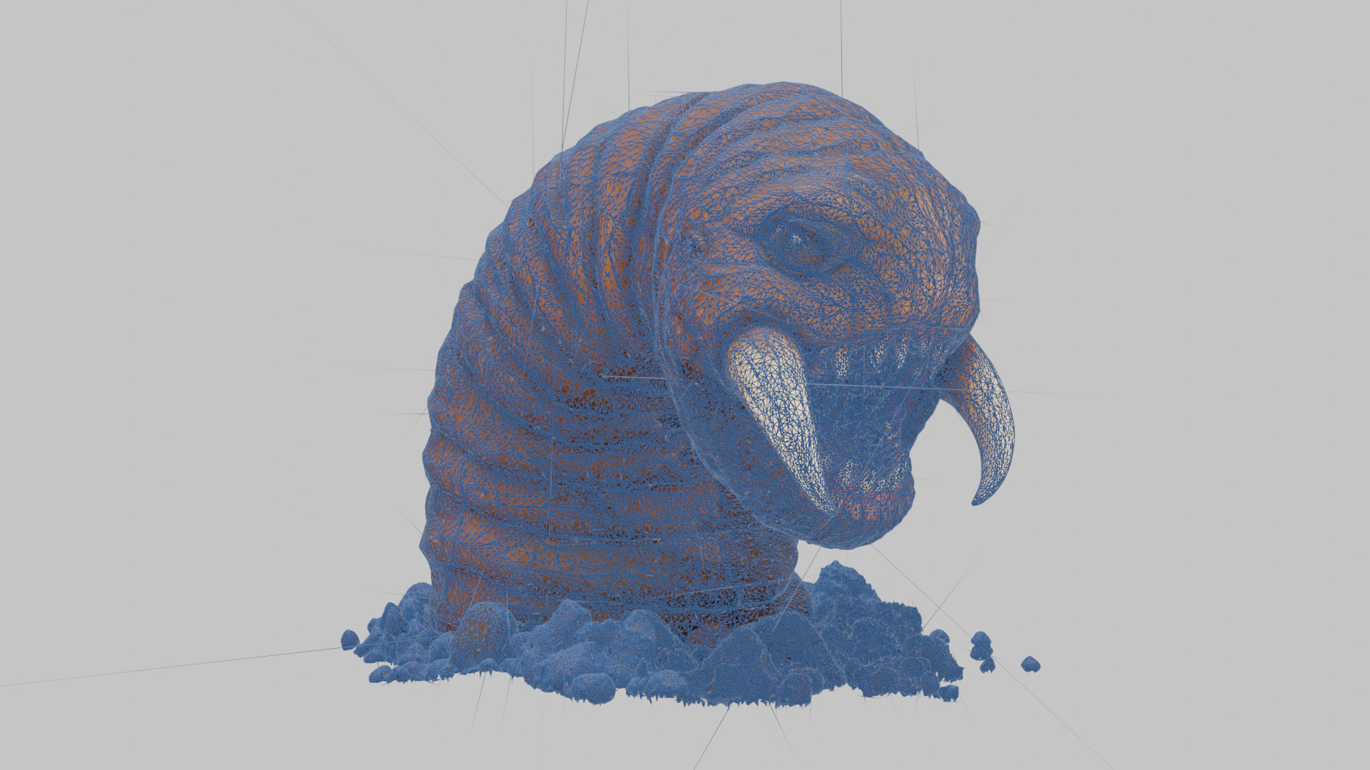 Tibia Hotworm Monster 3D Model Low-poly 3D model_10