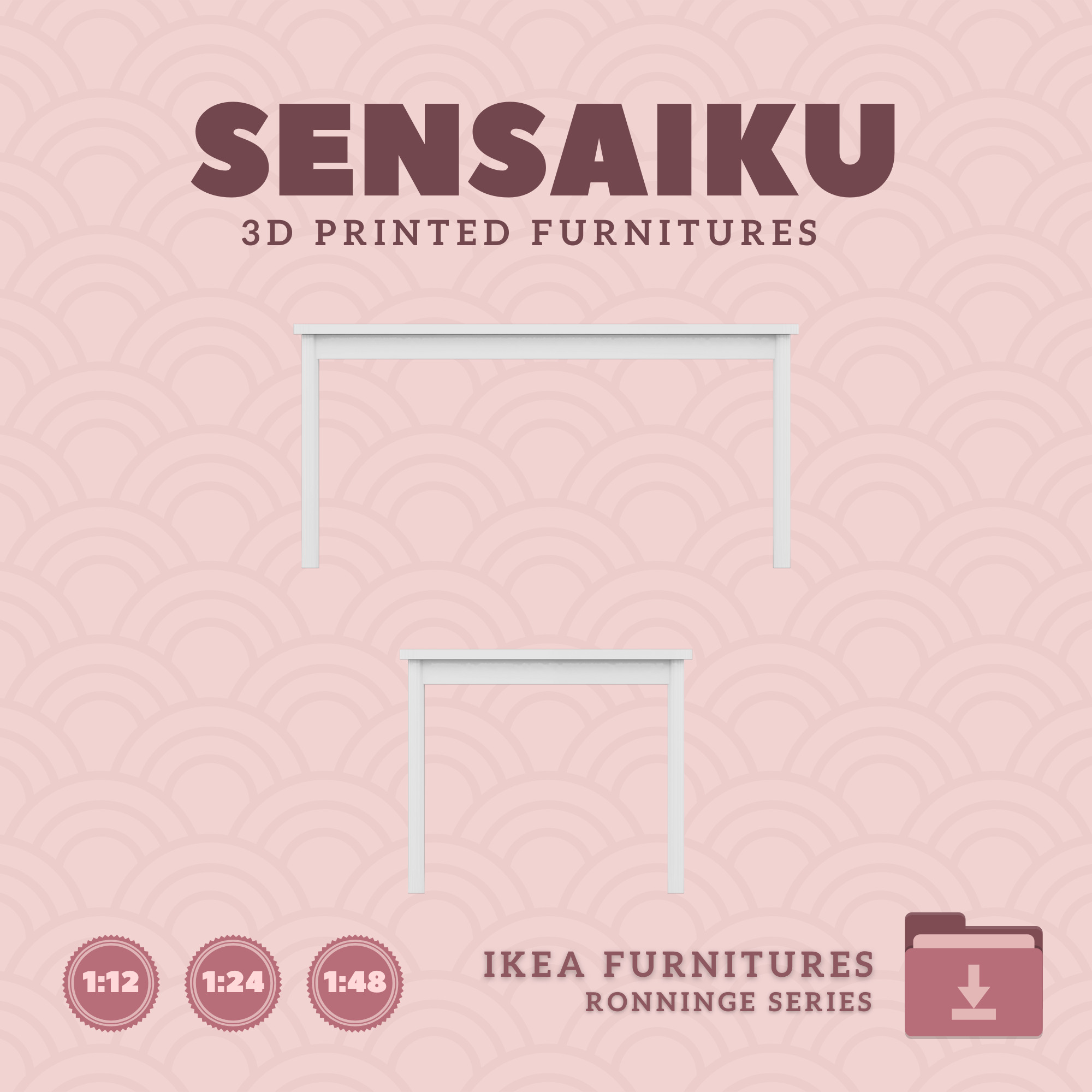 RONNINGE Table 61 In In for Mini Dollhouse - IKEA - 3D Print 3D print model_1