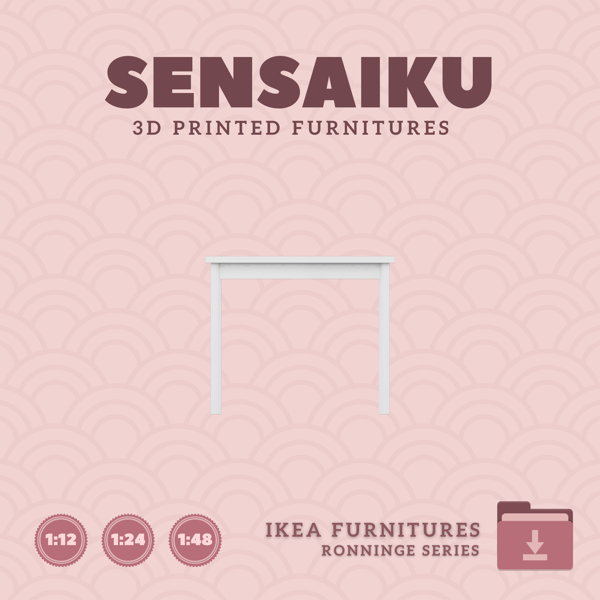 RONNINGE Table 82 In In for Mini Dollhouse - IKEA - 3D Print 3D print model_2