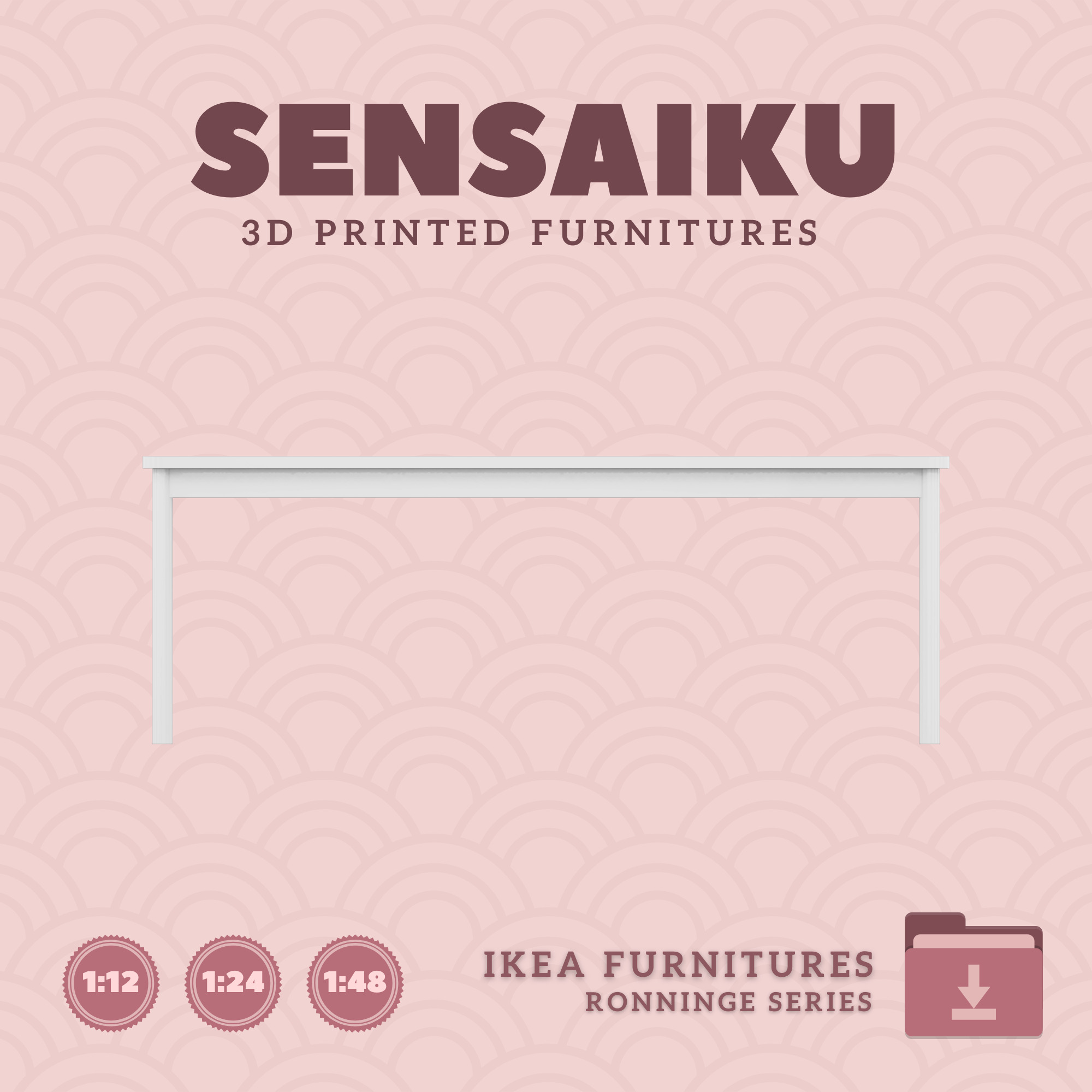RONNINGE Table 82 In In for Mini Dollhouse - IKEA - 3D Print 3D print model_1