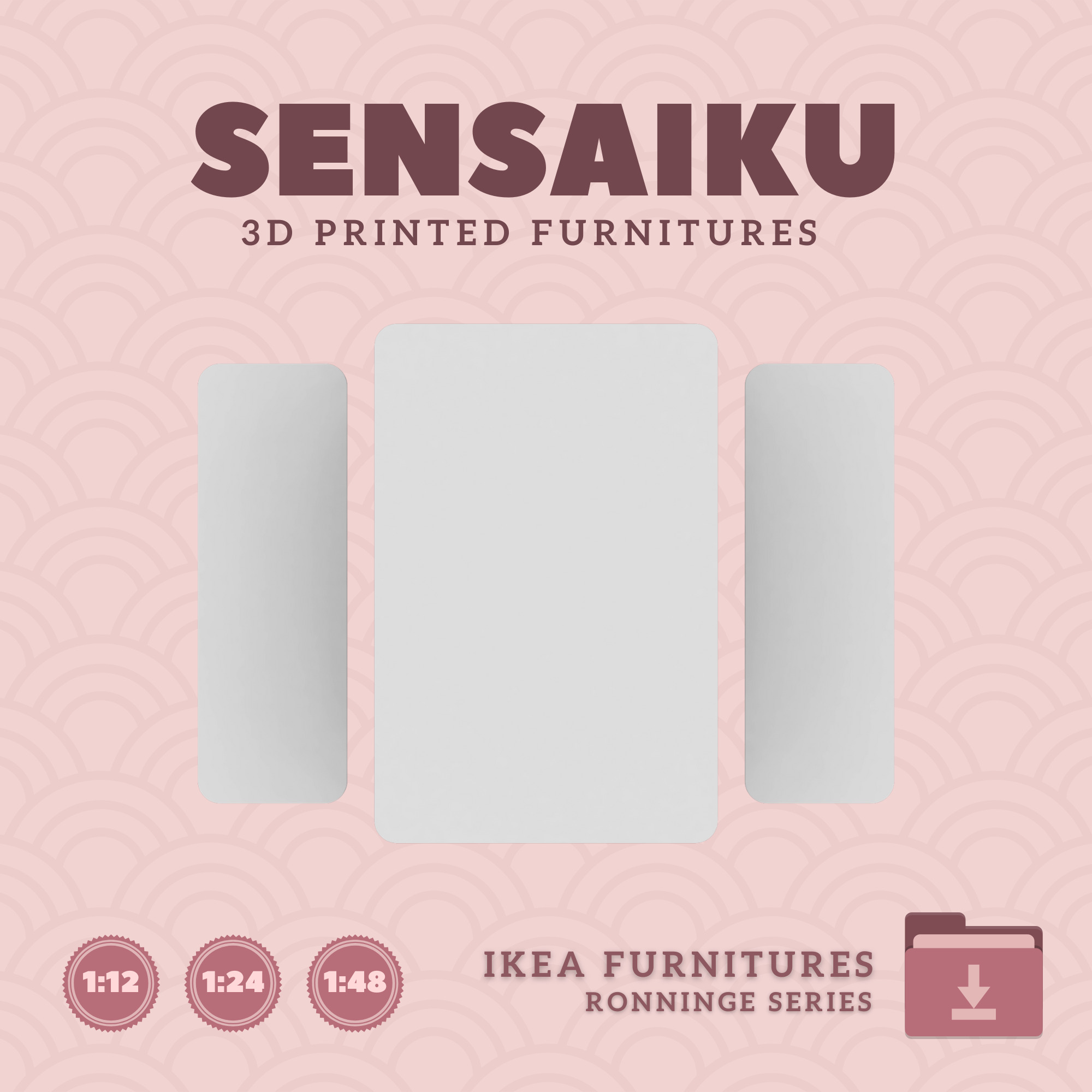 RONNINGE Table 46 In with Bench for Dollhouse - IKEA - 3D Print 3D print model_3