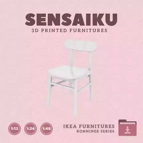 RONNINGE Birch Chair for Miniature Dollhouse - IKEA - 3D Print