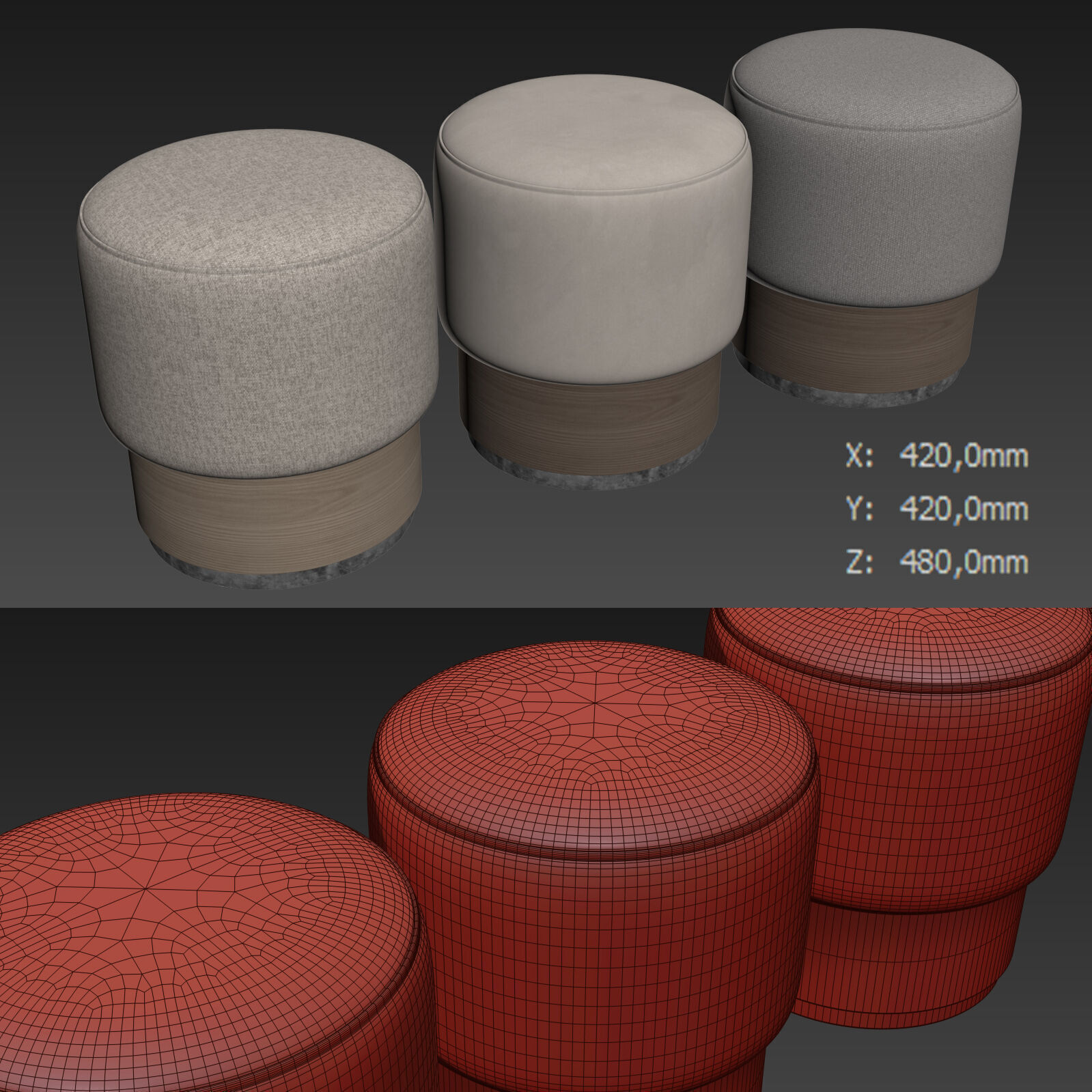  Fontana Pouf By Conte Casa 3D model_4