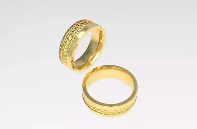  Couple Wedding Ring With Diamonds and knots
