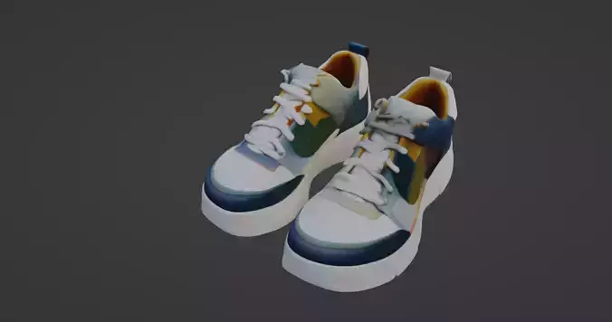 Contemporary Multicolor Platform Sneakers