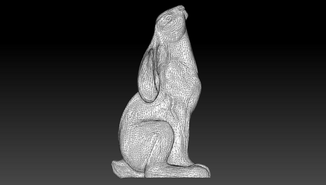 Rabbit Sculpture Hare Bunny Animal Figurine For Garden 3D print model_5