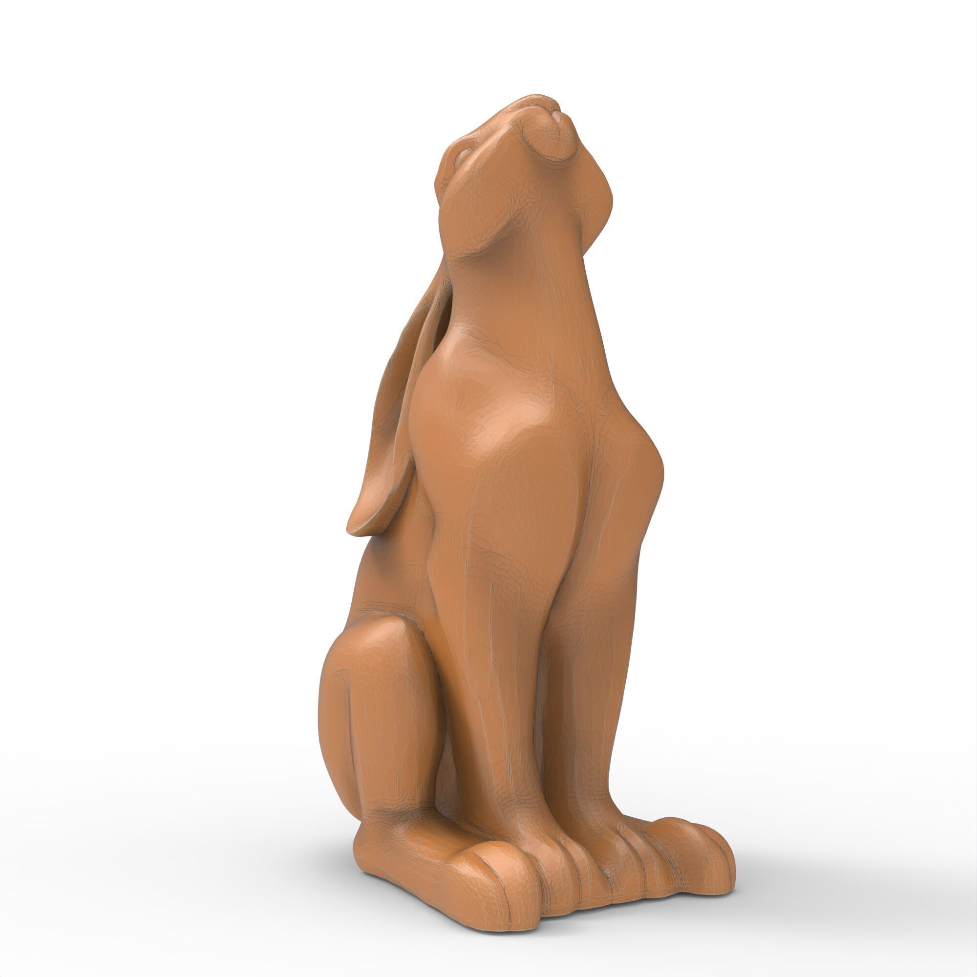 Rabbit Sculpture Hare Bunny Animal Figurine For Garden 3D print model_3