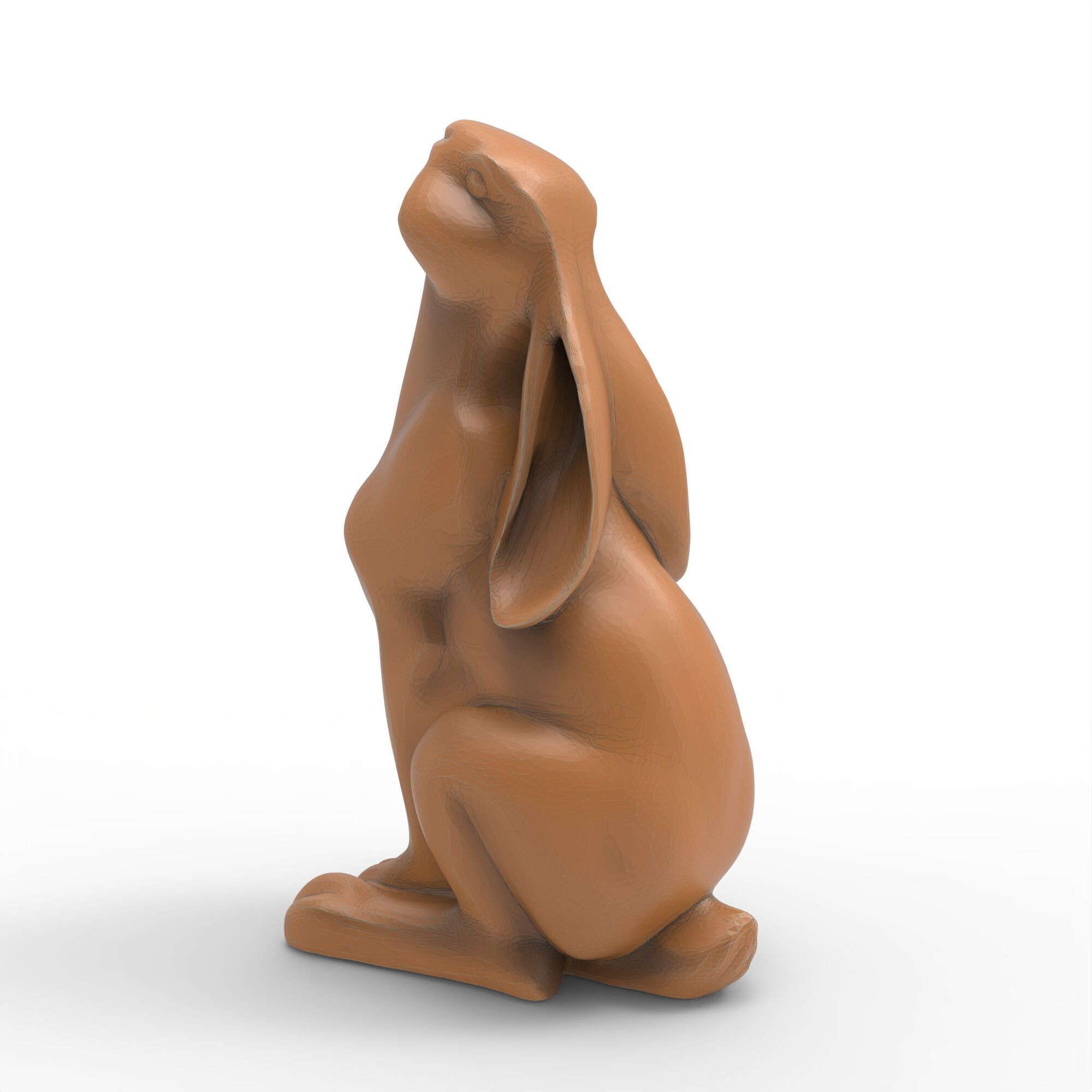 Rabbit Sculpture Hare Bunny Animal Figurine For Garden 3D print model_2