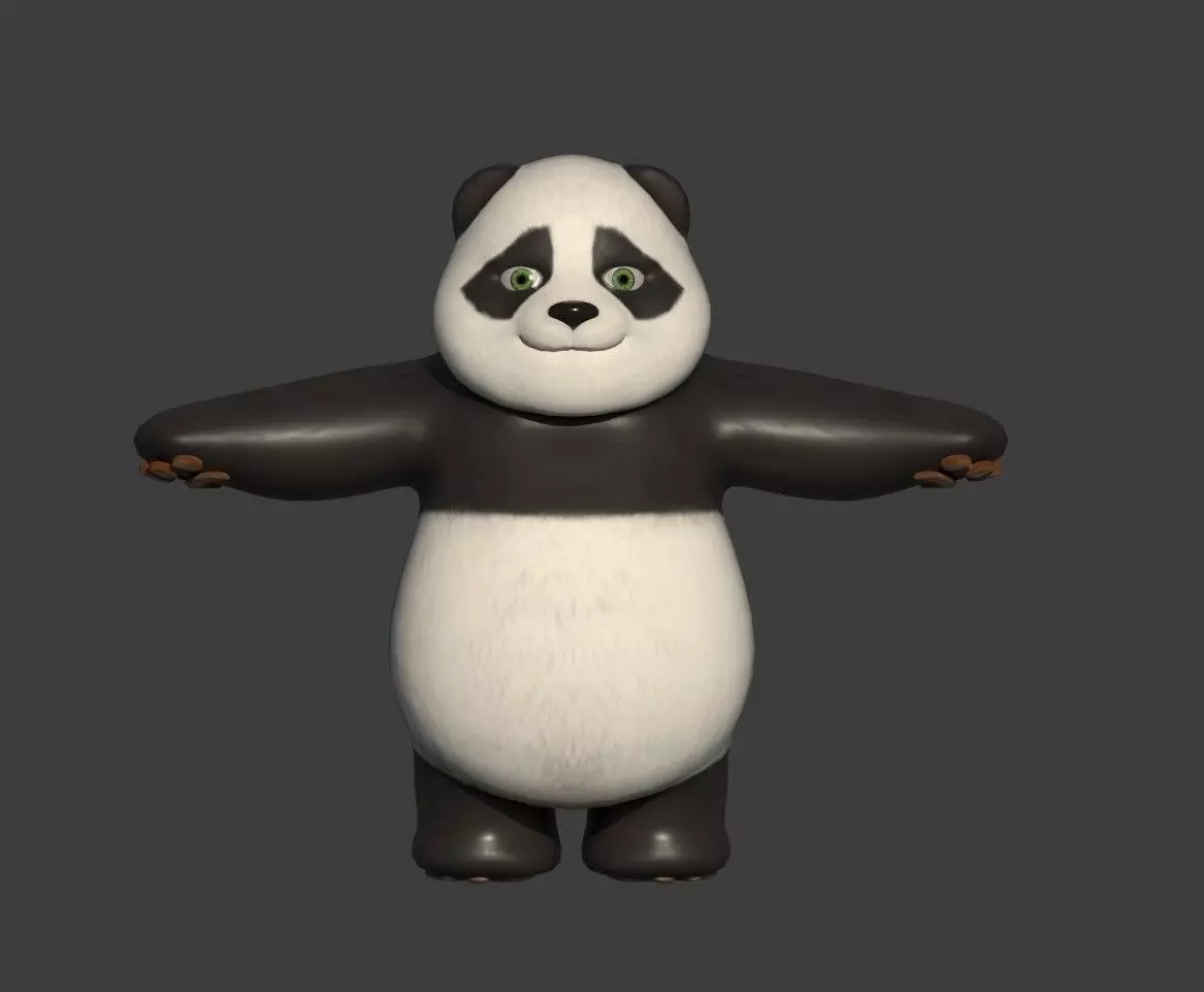 Panda Low-poly 3D model_0
