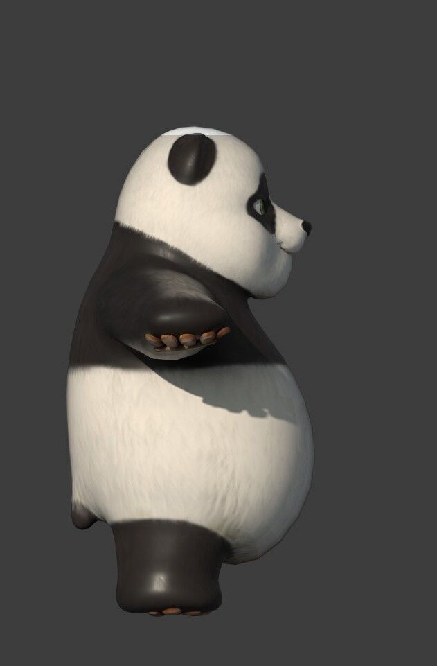 Panda Low-poly 3D model_3