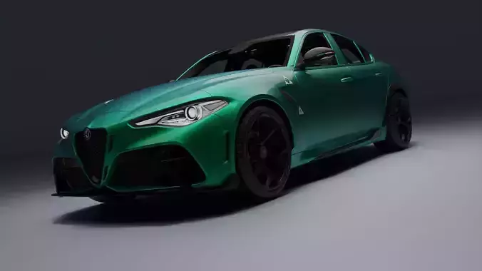 Alfa Romeo Giulia GTAm Low-poly 3D model