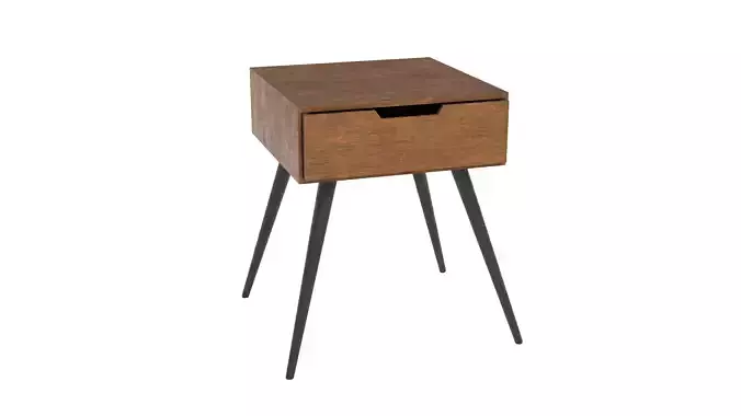 Wooden Night Stand 3D Model