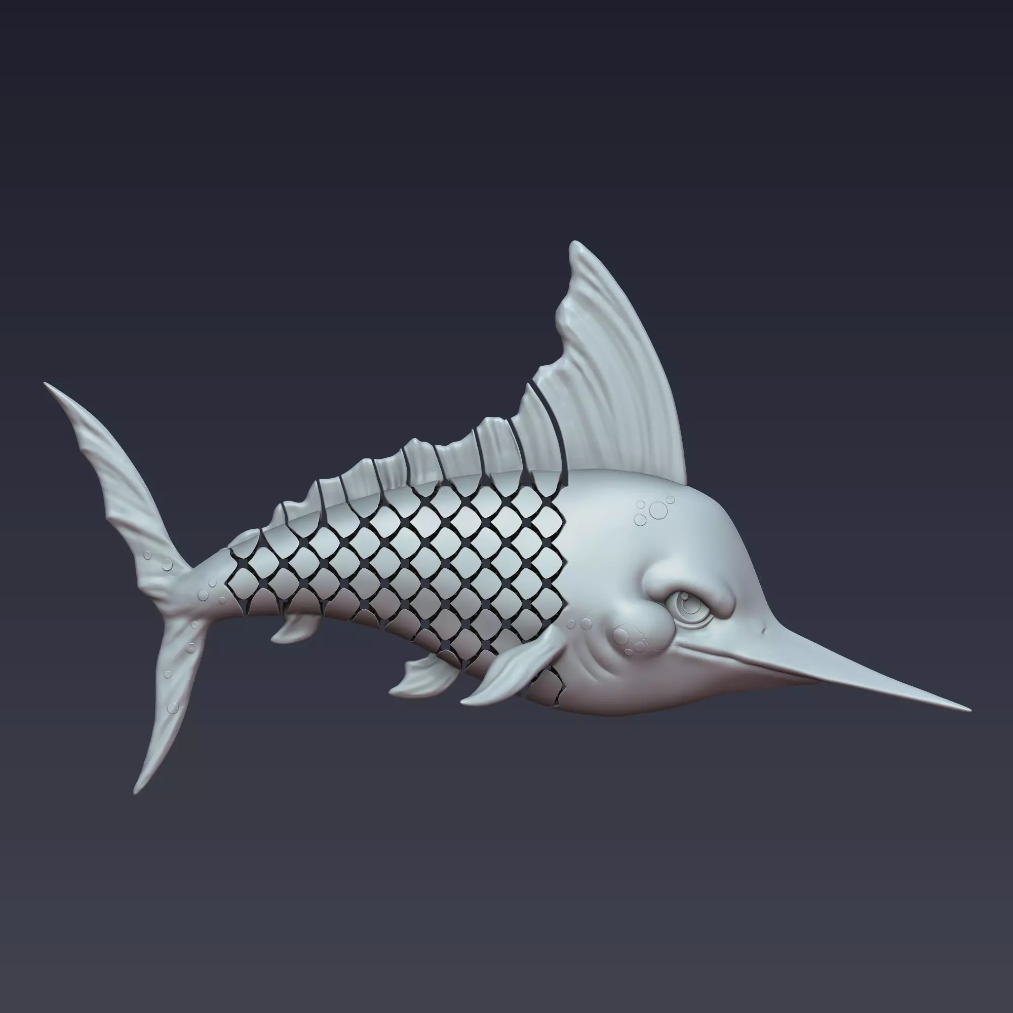 The Marlin Articulated 3D print model_0