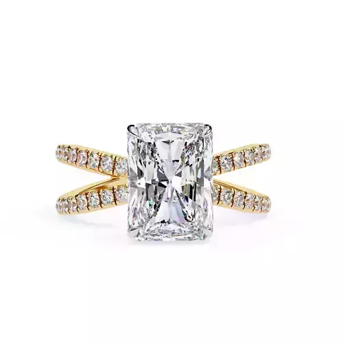 Crisscross Delicate Radiant diamond ring 3d models