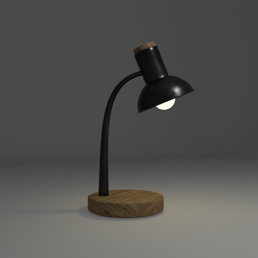 LowPoly Study Light PBR Textures Game VR AR Ready Low-poly 3D model_12