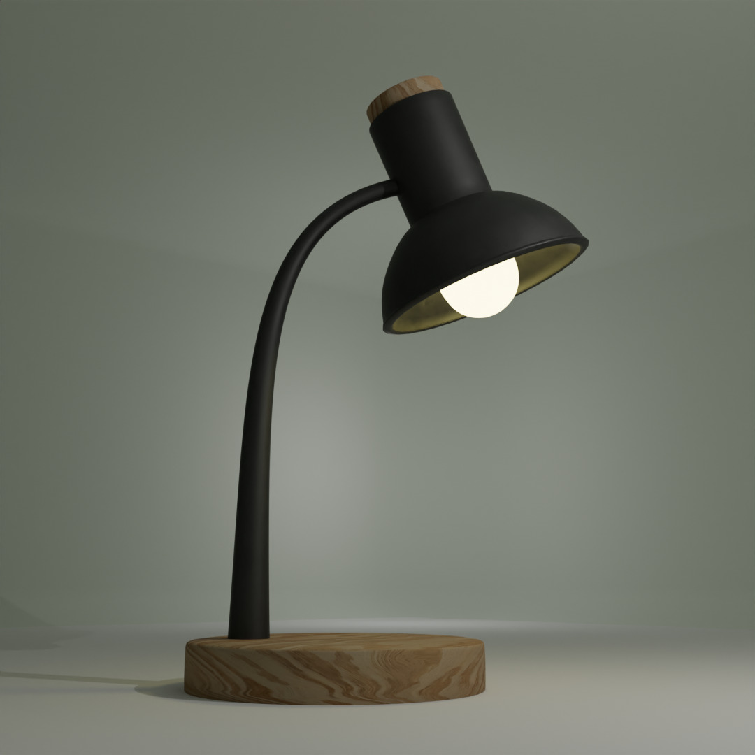 LowPoly Study Light PBR Textures Game VR AR Ready Low-poly 3D model_1