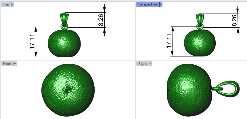 Orange pendant  3D print model_17