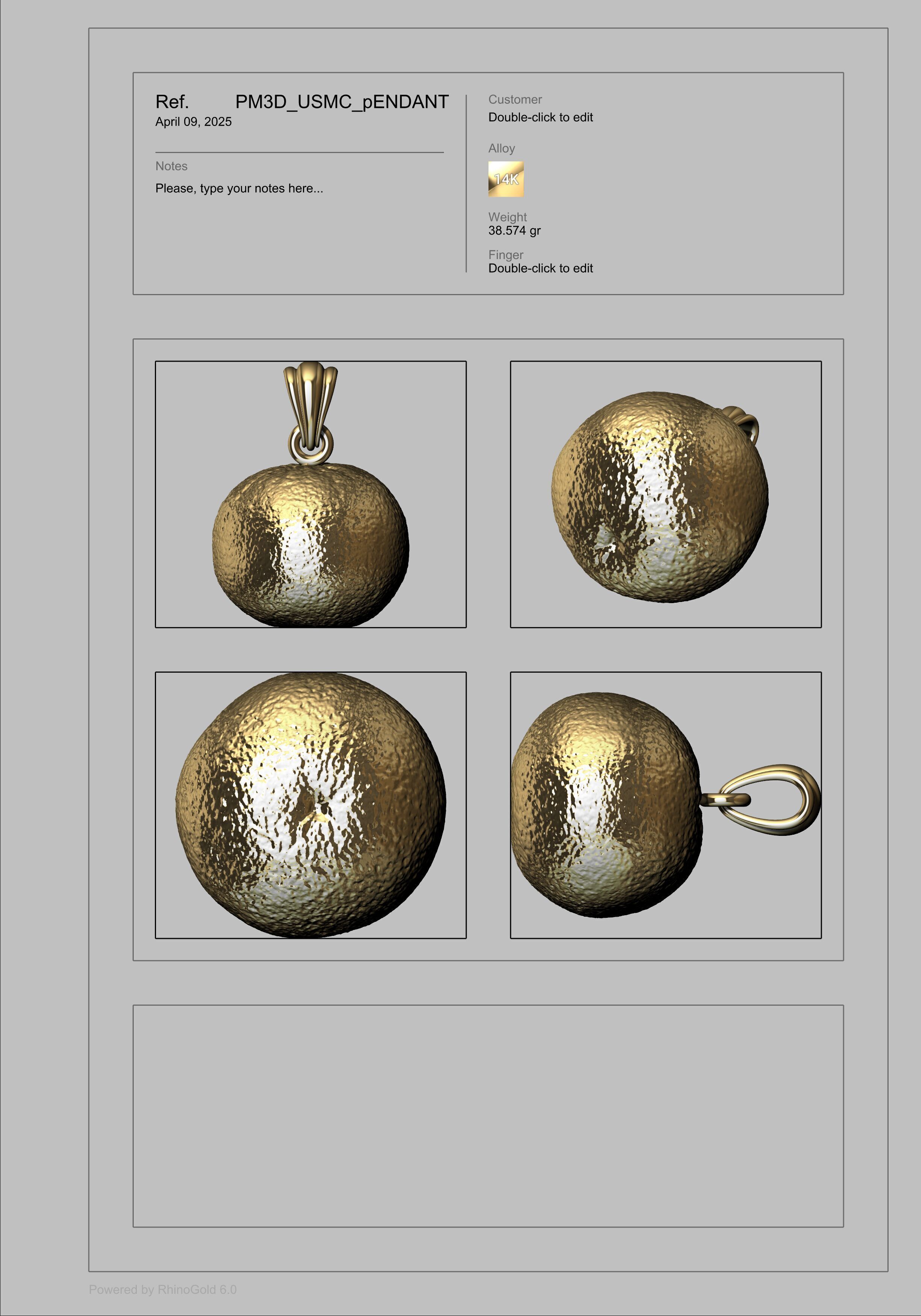 Orange pendant  3D print model_21