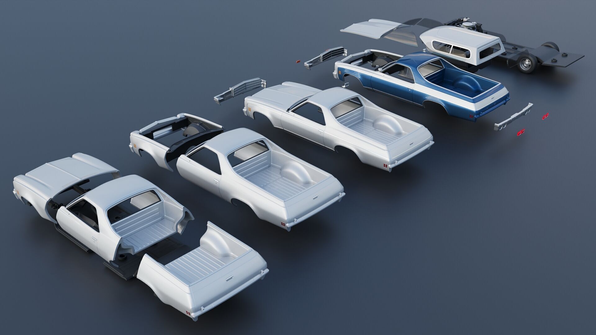 Chevrolet El Camino 1974 3D print model_24