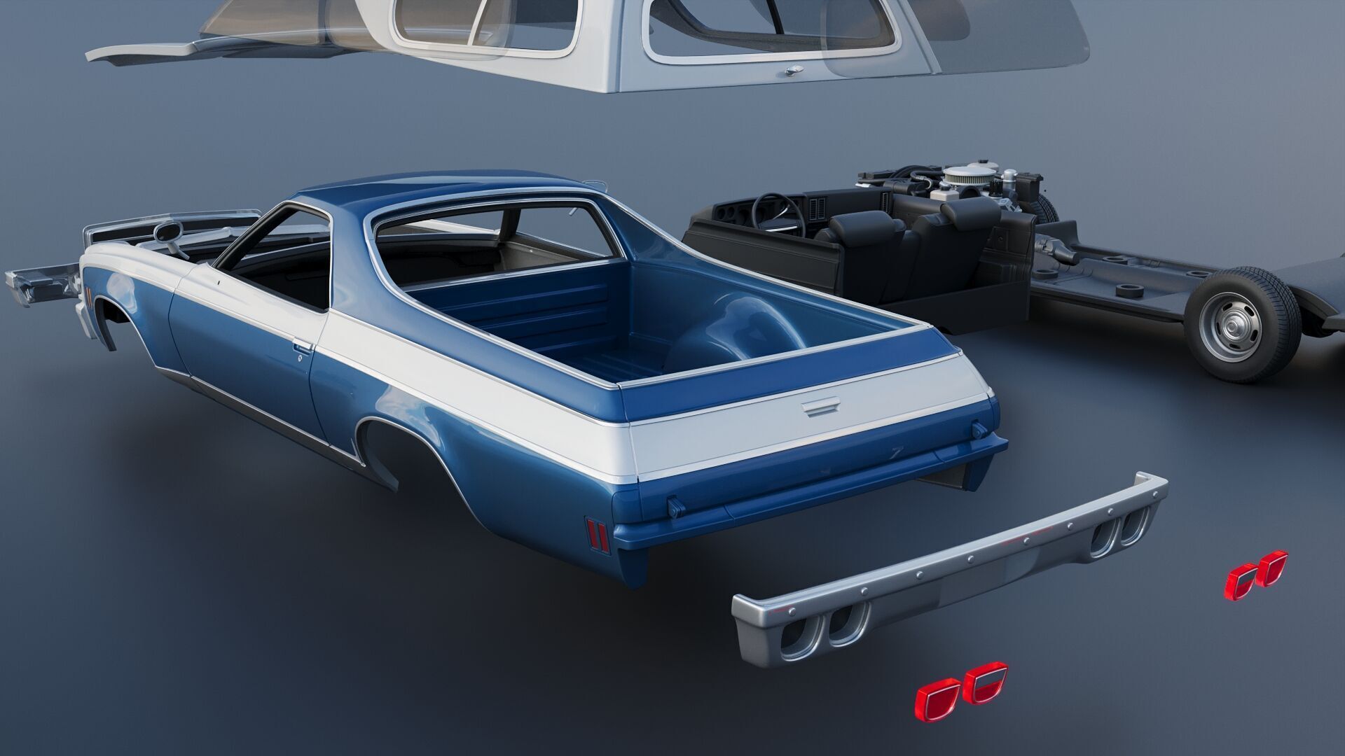 Chevrolet El Camino 1974 3D print model_25