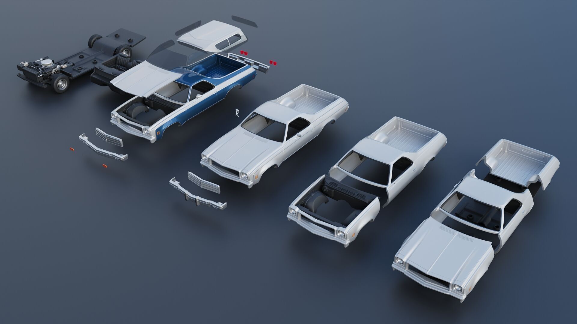 Chevrolet El Camino 1974 3D print model_22