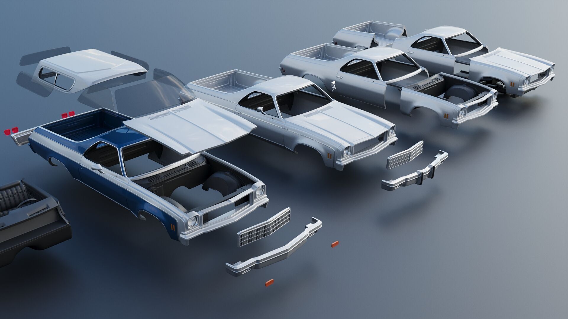 Chevrolet El Camino 1974 3D print model_27