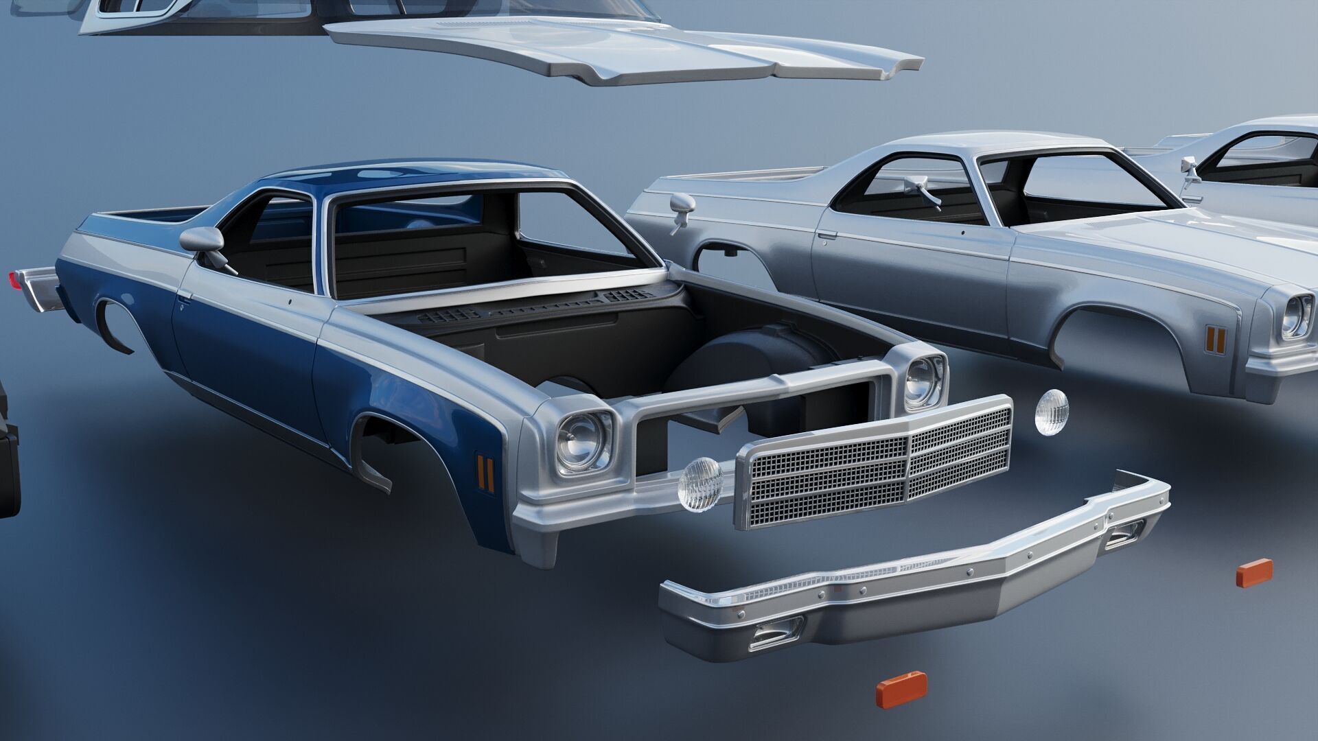 Chevrolet El Camino 1974 3D print model_28