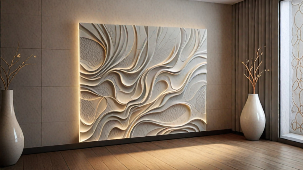 modern panel wall decor set relief stl mural CNC 185 3D model_13