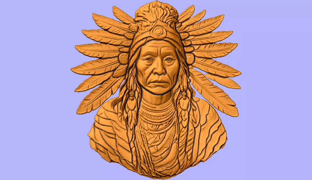 INDIO BAS RELIEF 3D model_0