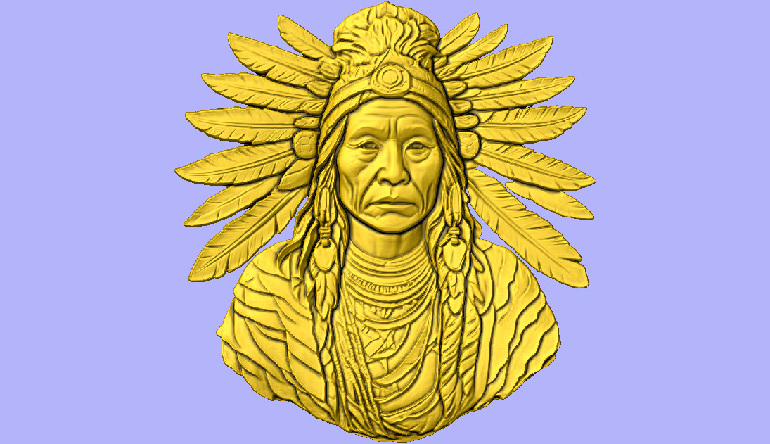 INDIO BAS RELIEF 3D model_1