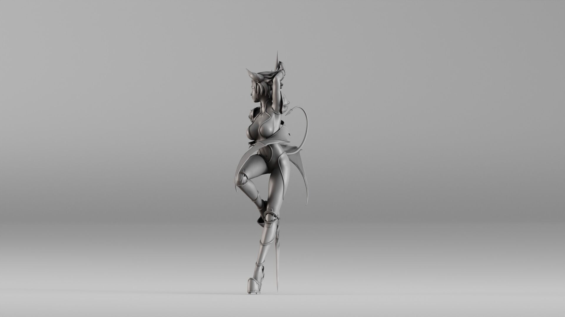 S00021 Succubus Warrior 3D print model_10