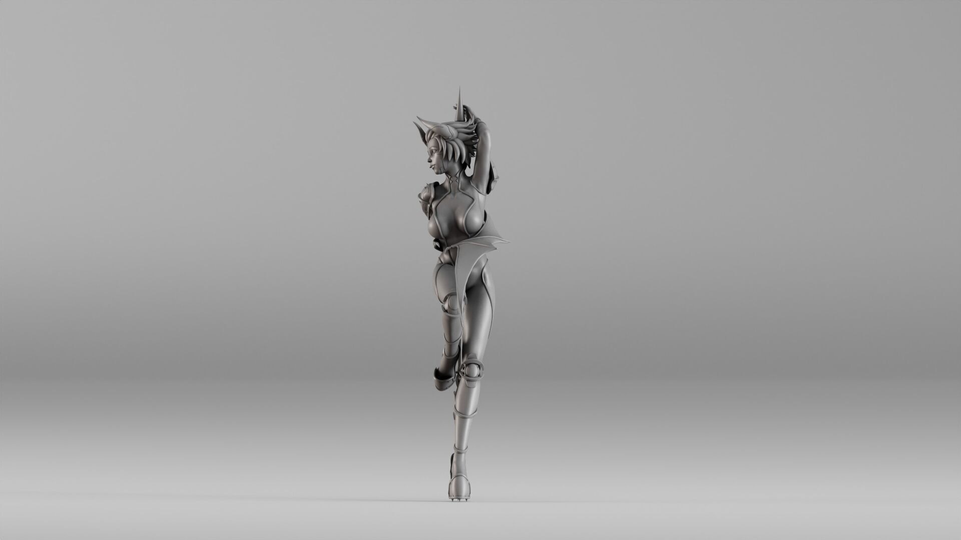S00021 Succubus Warrior 3D print model_11