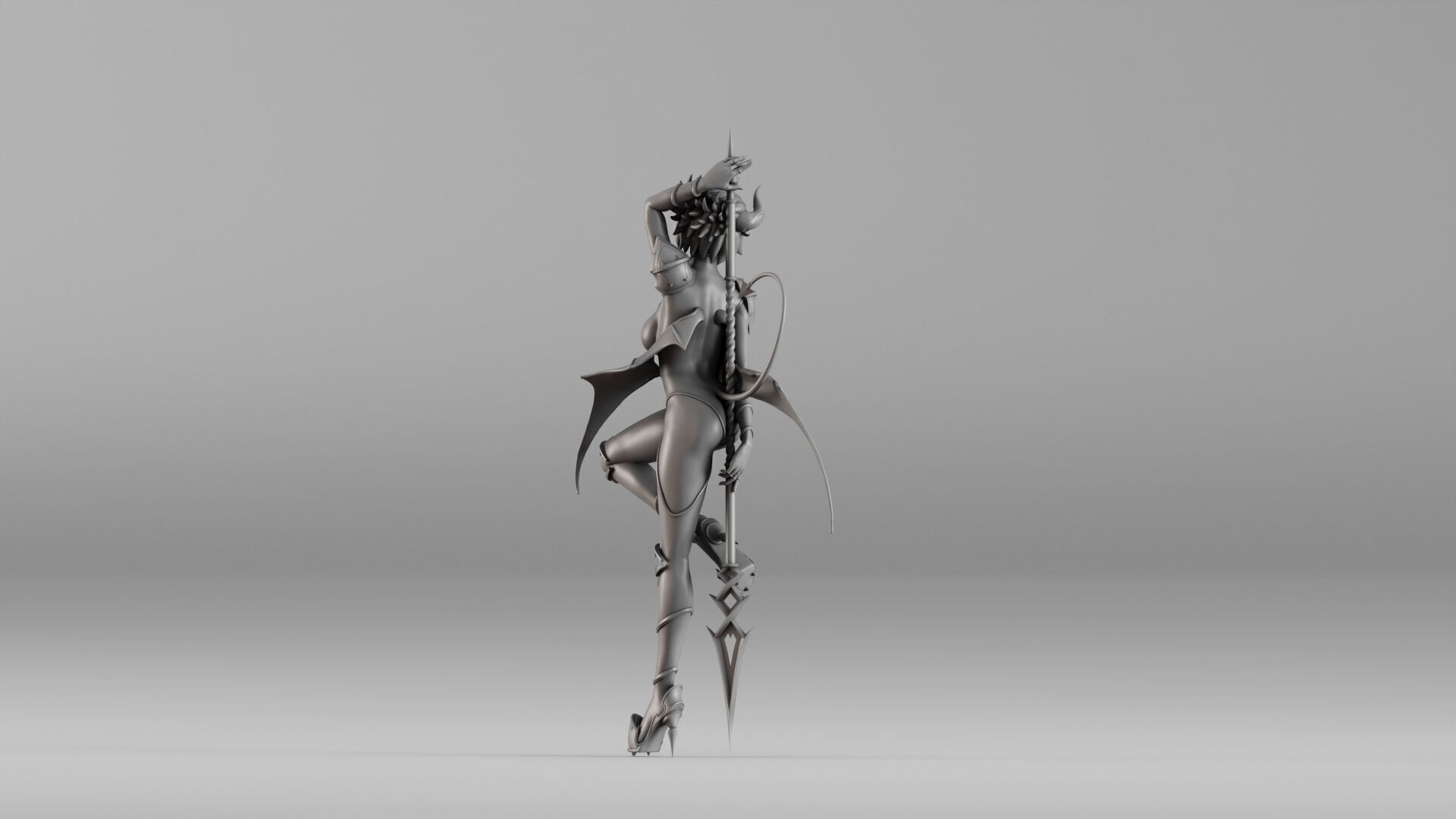 S00021 Succubus Warrior 3D print model_7