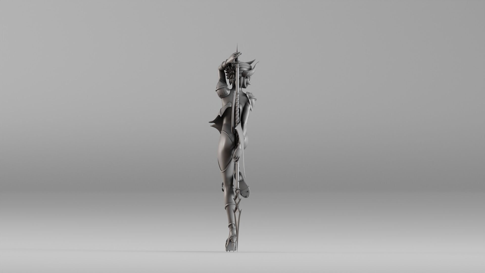 S00021 Succubus Warrior 3D print model_6
