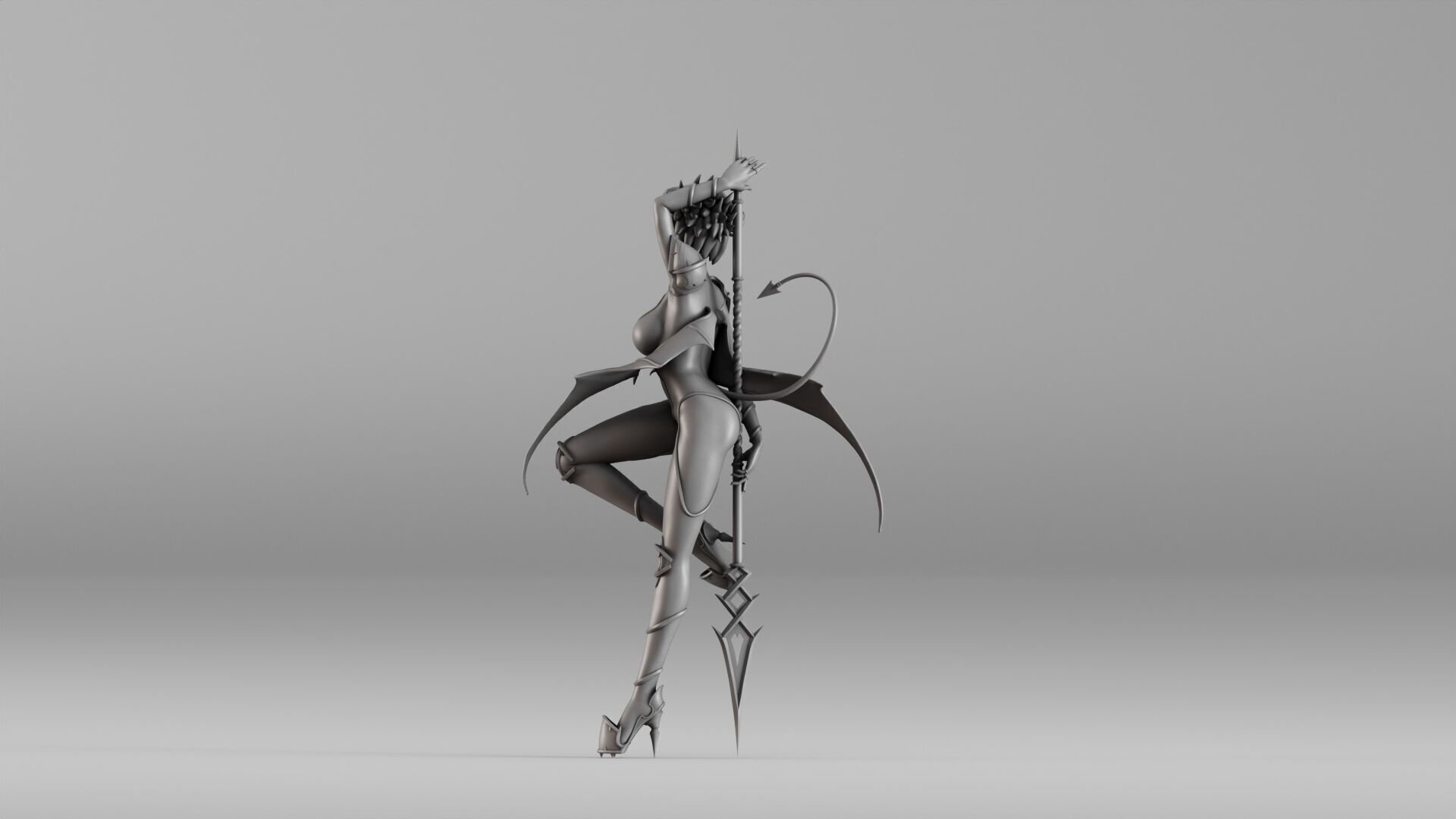 S00021 Succubus Warrior 3D print model_8